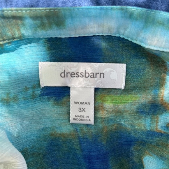 dressbarn Teal and Olive Blouse - Picture 2 of 5